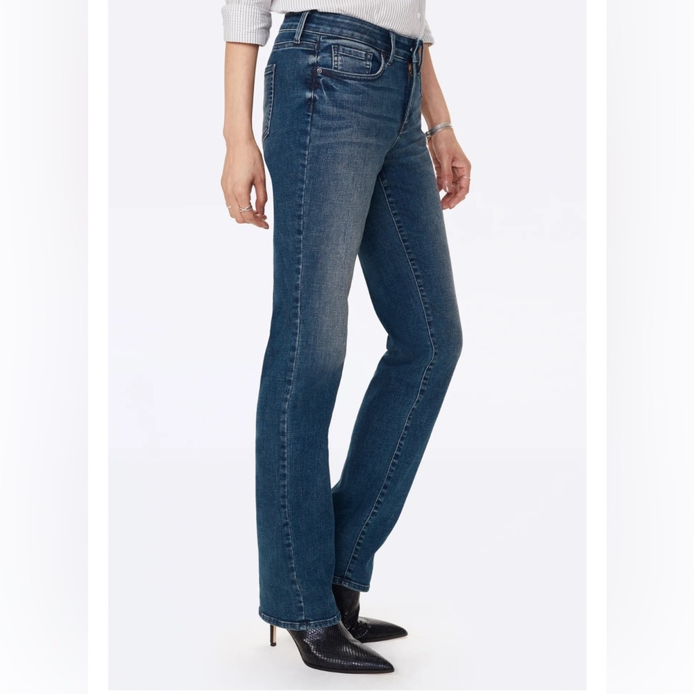 NYDJ Marilyn Straight jeans with lift tuck technology.